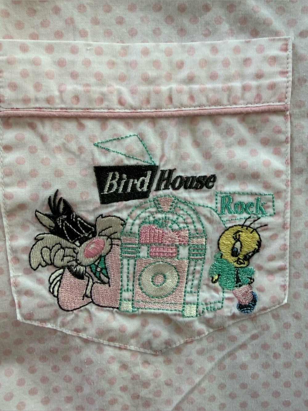 Vintage 1994 ACME Warner Bros Tweety & Sylvester Bird House Rock Pajama Set S - Picture 2 of 16